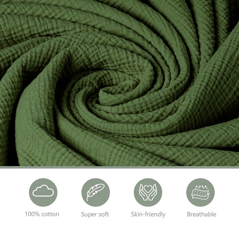Coreeky 3 Pack Muslin Changing Pad Covers for Girl, Boy, 100% Soft Cotton Changing Table Cover, Breathable Baby Nursery Diaper Chang Pad Sheets (Leaf) - Image 2
